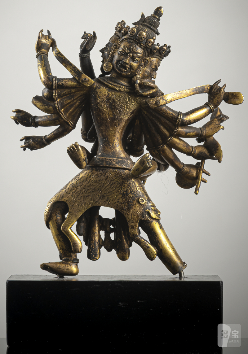 A fire-gilt bronze of Cakrasamvara in yab-yum with attributes - 图2